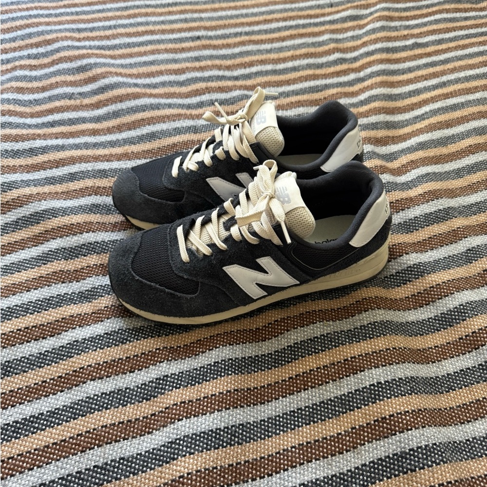 New Balance Classic 574 Charcoal and White Shoes